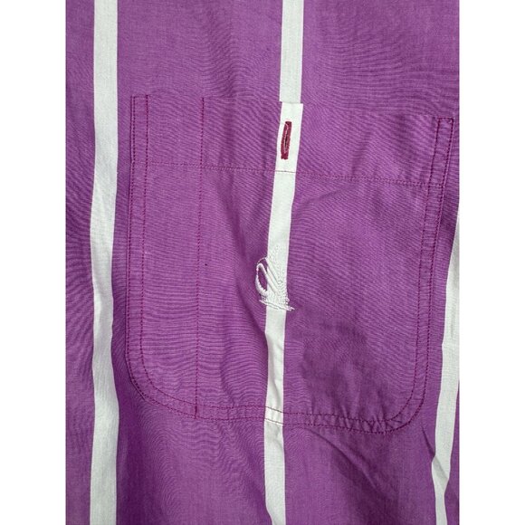 Vintage 90s Nautica Sailing Gear Long Sleeve Button Up Shirt Pink Stripes - Picture 4 of 16